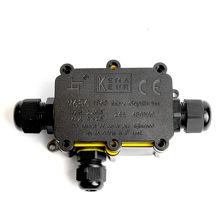 Коробка распределительная STEKKER  LD523 водонепроницаемая на 3 выхода, 450V, 140х78х36, черный - фото