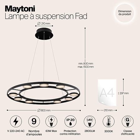 Подвесной светильник Maytoni MOD070PL-L63B3K - фото