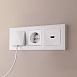 Розетка с заземлением и шторками белая WL01-SKGS-01-IP44 - фото