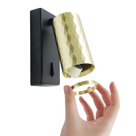 Светильник Feron ML1880 PRISM 35W, 230V, GU10, золото и чёрный - фото