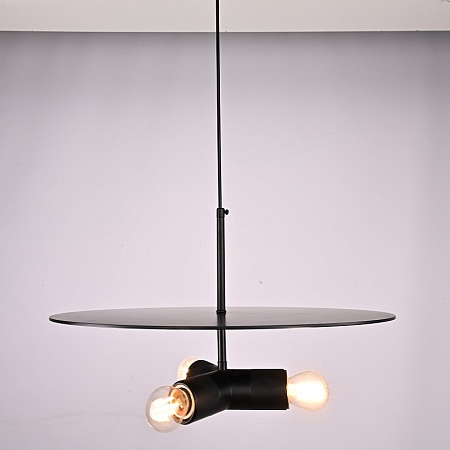 Люстра Rh Utilitaire Disk Triple Pendant Black Imperiumloft 123645-22 - фото