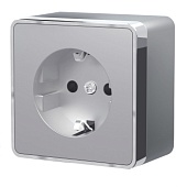 Розетка с заземлением Gallant серебряный W5071006