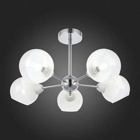 Светильник потолочный Хром/Прозрачный, Матовый никель E14 5*40W SLE102702-05 - фото