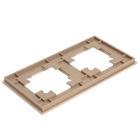 Рамка 2-местная, металл, STEKKER, MFR00-7002-02 , серия Катрин, шампань - фото