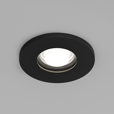 DK2036-BK Встраиваемый светильник влагозащ., IP 44, до 15 Вт, GU10, LED, черный, алюминий - фото