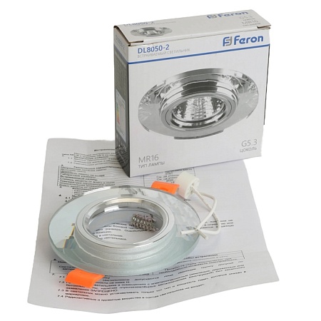 Светильник встраиваемый Feron DL8050-2 потолочный MR16 G5.3 серебристый - фото