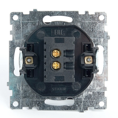 Розетка USB 2-местная (механизм), STEKKER GLS10-7115-05, 250B, 2,1А, серия Катрин, черный - фото