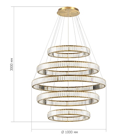 Люстра подвесная ST-Luce Латунь/Прозрачный LED 1*285W 4000K SL1622.313.05 - фото