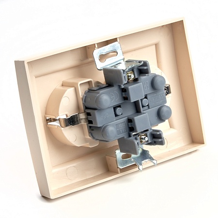 Розетка 2-местная с/з, STEKKER, PST16-9014-02, 250В, 16А с защитной шторкой, серия Эрна, слоновая кость - фото