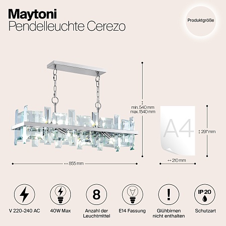 Подвесной светильник Maytoni MOD201PL-08N - фото