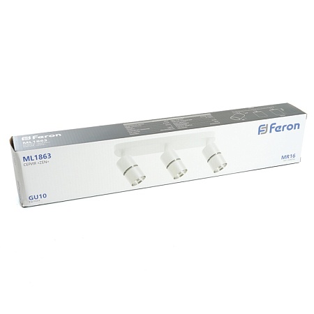 Светильник Feron ML1863 ZEN светильник настенно-потолочный под лампу  GU10, белый, хром - фото