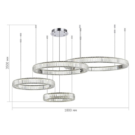 Люстра подвесная ST-Luce Хром/Прозрачный LED 1*190W 4000K SL1622.103.04 - фото