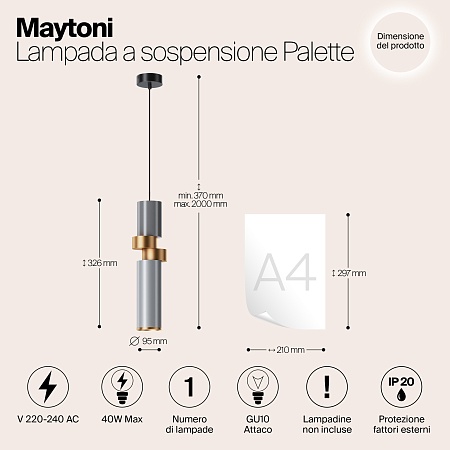 Подвесной светильник Maytoni Palette MOD303PL-01CFL2 - фото