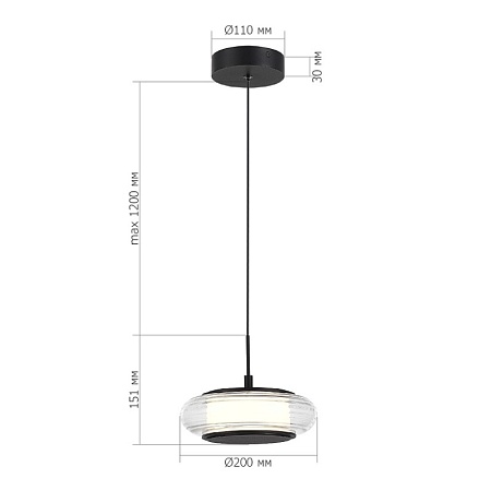 Светильник подвесной ST-Luce черный/прозрачный LED 1*7W 3000K SL6239.403.01 - фото