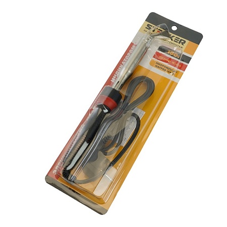 Паяльник с деревянной ручкой 100W, нихромовый нагреватель, долговечное жало, 230В, STEKKER PLE110-100 - фото