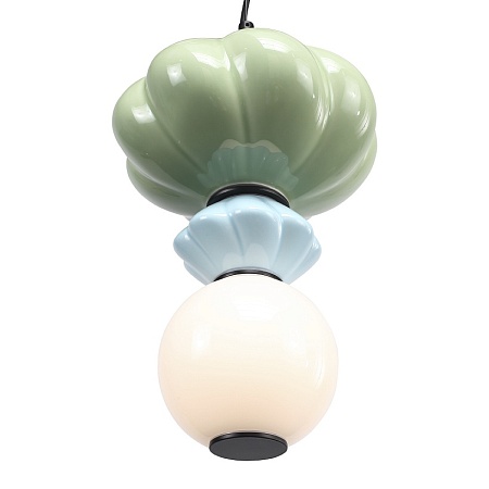 Светильник подвесной ST-Luce черный/зелёный, синий, опаловый LED 1*8W 3000K SL6134.403.01 - фото