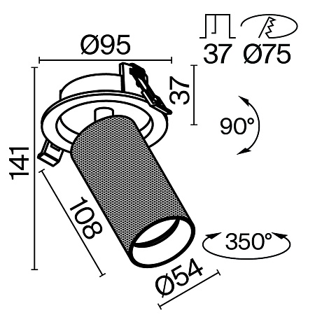 Встраиваемый светильник Technical C081CL-01-GU10-MG - фото