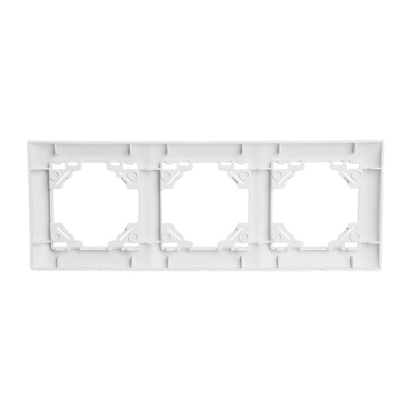 Рамка 3-местная горизонтальная STEKKER, PFR00-9003-01, серия Эрна, белый - фото