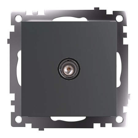 Розетка телевизионная 1-местная (механизм), 75 Ом, 5-862МГц, серия Катрин, графит, GLS00-7108-06 - фото