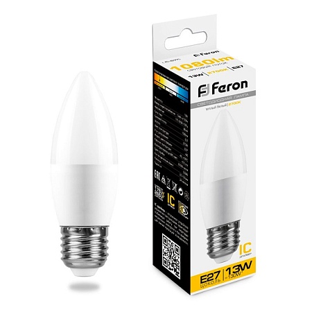 Лампа светодиодная Feron LB-970 Свеча E27 13W 175-265V 2700K - фото