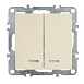 Выключатель 2-клавишный с индикатором (механизм), STEKKER, PSW10-9102-02, 250В, 10А, серия Эрна, слоновая кость - фото