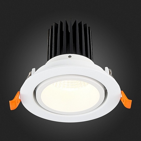 Св-к встр. Белый LED 1*10W 3000K 750Lm Ra>90 38° IP20 D102xH85 170-240V ST705.538.10 - фото