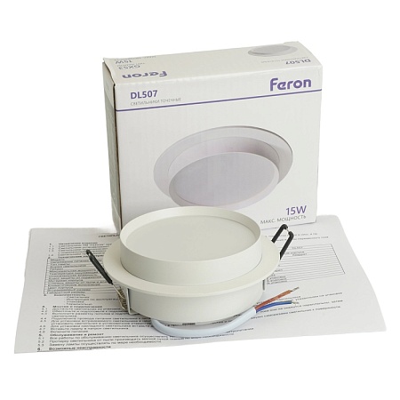 Светильник встраиваемый Feron DL507 потолочный GX53 белый круг - фото