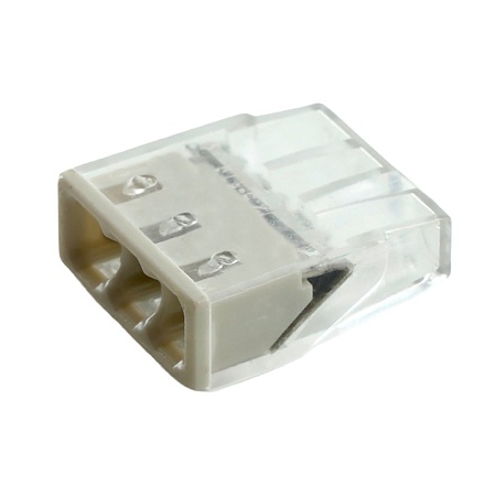 Клемма монтажная 3-проводная STEKKER  для 1-жильного проводника, LD2273-203 - фото