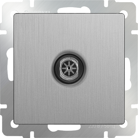 ТВ-розетка оконечная cеребряный рифленый WL09-TV - фото