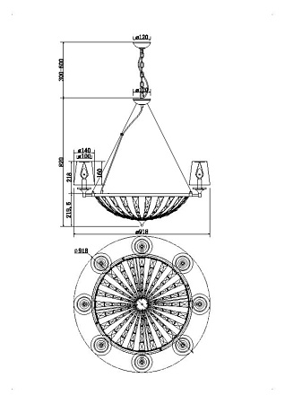 Подвесной светильник Maytoni Pantheon H021PL-08CH - фото