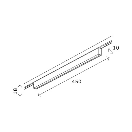 Магнитный трековый светильник Черный LED 1*12W 3000K 320Lm Ra>80 100° IP20 L450xW10xH18 ST665.436.12 - фото