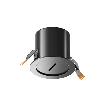 TR5513-BK Встраиваемое основание с возможностью подачи питания треку-ремню Belty, серия Base. Не вмещает блок питания. D100*H72мм, монтажный D90мм, IP20, черный, алюминий - фото