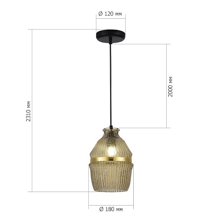Светильник подвесной ST-Luce Черный/Янтарный E27 1*40W SL1661.403.01 - фото