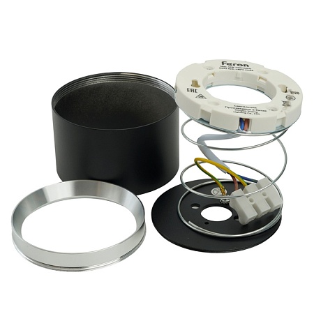 Светильник потолочный Feron Barrel DUET HL459 12W, 230V,GX53, черный + хром IP20 - фото