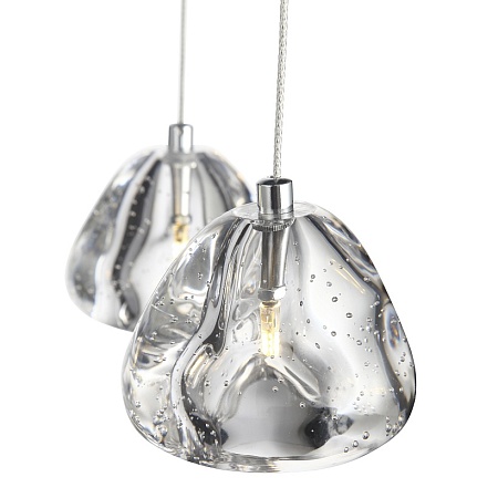 Светильник подвесной ST-Luce Хром/Прозрачный с пузырьками воздуха LED 3*3W 3000K SL6017.101.03 - фото