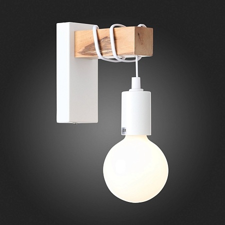 Светильник настенный Белый, Светлое дерево E27 1*60W SL1142.501.01 - фото