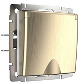 Розетка влагозащ. с зазем. с защит. крышкой и шторками (шампань рифленый) W1171210