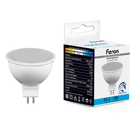 Лампа светодиодная диммируемая Feron LB-561 MR16 G5.3 9W 230V 6400K - фото