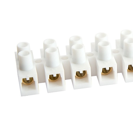 Колодка клеммная винтовая STEKKER, линейка 12 штук, полипропилен, LD226-10A DIY - фото