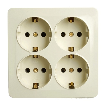 Розетка 3-местная с/з открытой установки, STEKKER, 250В, 16А, IP20, серия София, белый, MST16-13-01 - фото