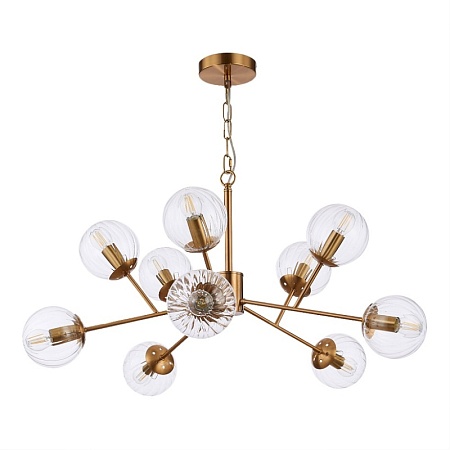 Светильник подвесной Латунь/Прозрачный E14 10*40W SLE220803-10 - фото