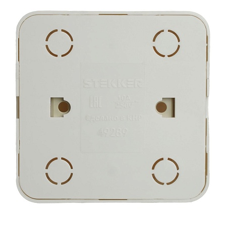 Выключатель открытой установки 2-клавишный, STEKKER, 250В, 10А, IP20, серия София, белый, MSW10-20-01 - фото