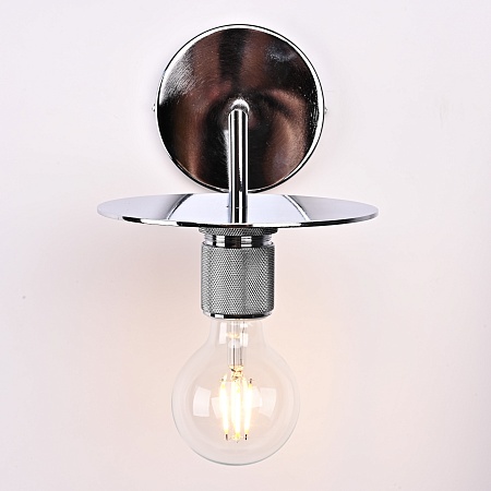 Бра Rh Utilitaire Knurled Disk Shade Sconce Silver Imperiumloft 123283-22 - фото