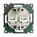 Розетка компьютерная 2-местная RJ-45 (механизм) STEKKER GLS00-7109-06 , серия Катрин, графит - фото