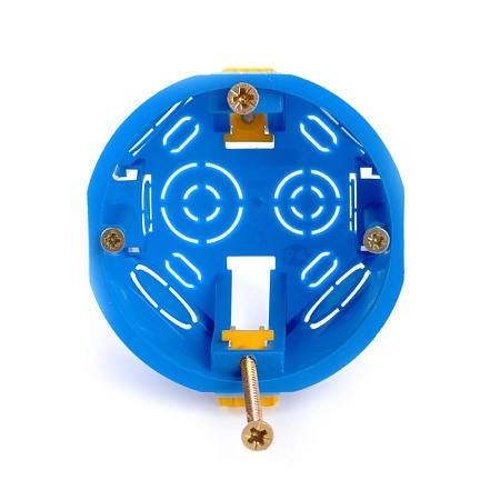 Подрозетник STEKKER EBX20-02-2 с лапками для полых стен, синий (без инд. стикера) - фото