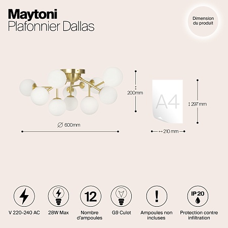 Потолочный светильник Maytoni Dallas MOD545CL-12BS - фото