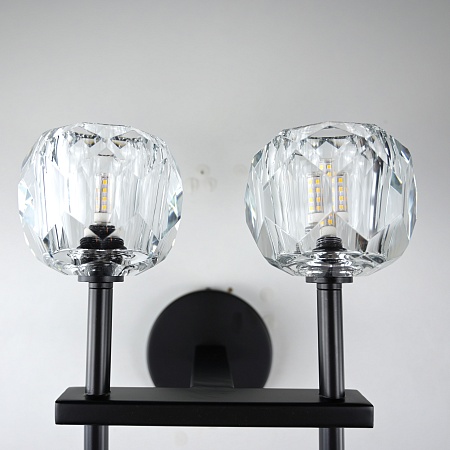 Бра Boule De Cristal Double Sconce Brass Черный Imperiumloft 178385-22 - фото