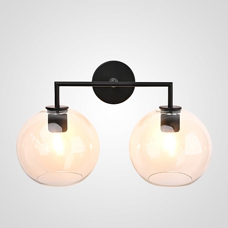 Бра Rh Utilitaire Globe Shade Double Sconce Black Imperiumloft 123272-22 - фото