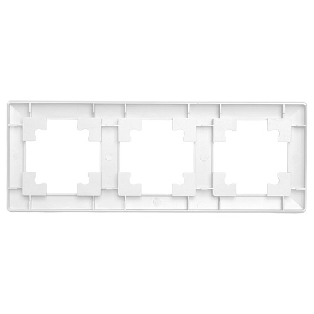 Рамка STEKKER, PFR00-7003-01 3-местная, пластик, серия Катрин, белый - фото