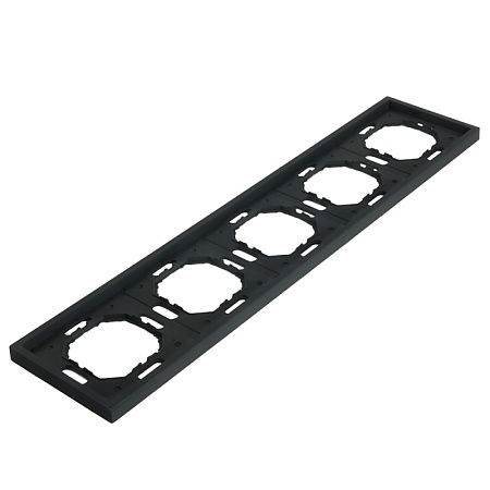 Рамка STEKKER, PFR00-5005-05 5-местная, серия Эмили, черный уголь, soft touch - фото